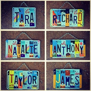 License Plate Signs, Custom Name Signs, Dorm Room Decor, Kids Birthday Gift, Recycled Art, Employee Appreciation, Car Memorabilia.