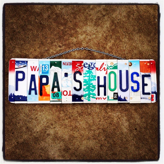 Fathers Day Gift. Retirement Gift. License Plate Art. Home decor. Gift for Grandpa. Papa. Father. Dad. Gift idea