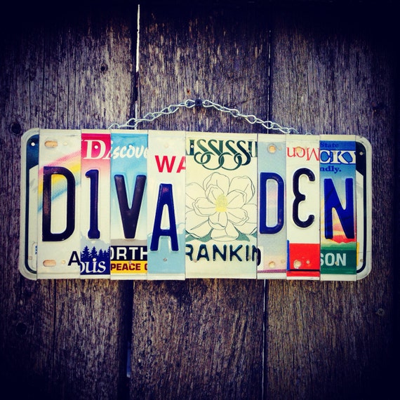 Girls Room Sign - Birthday Gift for Girl - License Plate Sign - Girls Only Sign - Kids Room Decor - Diva Sign - Divas Only