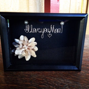 Gift for Mom, Mothers Day Gift for Mom, Bridal Shower, Shadowbox, Wire Art, Mother Appreciation Gift, Black Frame, Birthday Gift Ideas for M