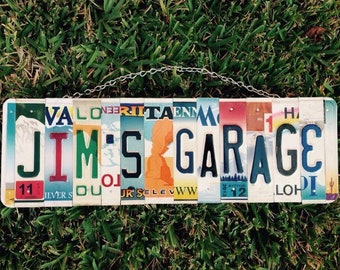 Fathers Day Gift, Garage Gift, Custom Sign for Dad's Garage, License Plate Garage Decor, Chevy Car Collector Gift - Quality Aluminum Sign