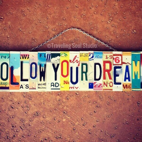Dream License Plate Sign Etsy