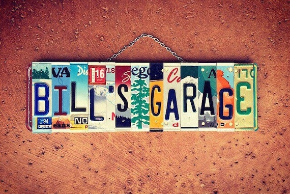 Personalized Garage License Plate Sign, Custom Sign for Garage, License Plate Art, Sign for Dad, Garage Sign, Personalized Gifts for Dad