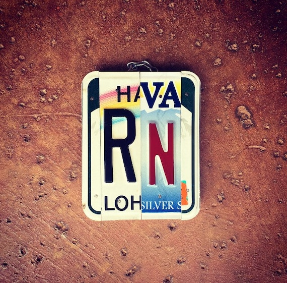 Gift for Nurse, RN, License Plate Sign, Initials, Gift Idea for nurse, Nurse Appreciation Gift. Nurse Birthday