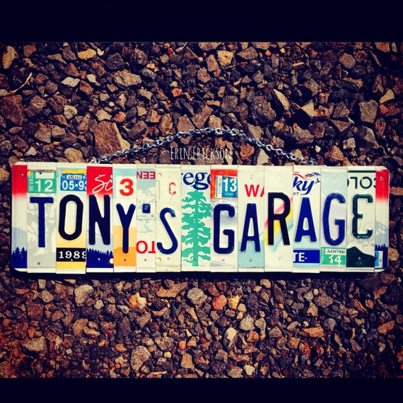 Personalized License Plate Art - Valentines Day Gift - Gift for Him - Dads Garage Art- Mancave Decor- Car Guy Gift - For Dad