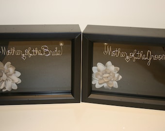 Mother of the Bride Mother of the Groom Gift. Wedding Gift for Parents. Wedding Shadowbox. Gift for Mother of the Bride Groom. Wire Name.