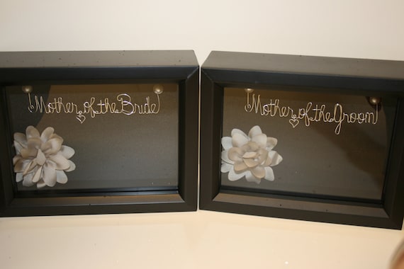 Custom Wedding Gift, Wedding Gift for Parents, Mother of the Bride, Wedding Shadowbox, Wire art, Wire Names, Black Shadowbox