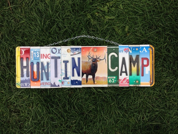 license plate art, recycled, hunting, hunter, elk, man, gift idea, camping.