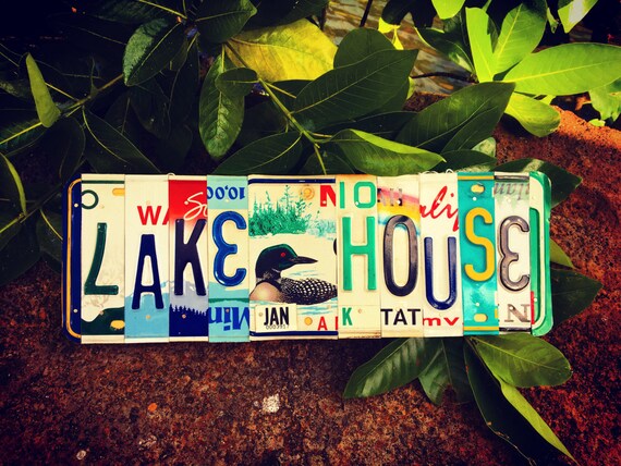 Lake House Sign. License Plate. Home decor . Lake decor. Gift idea.