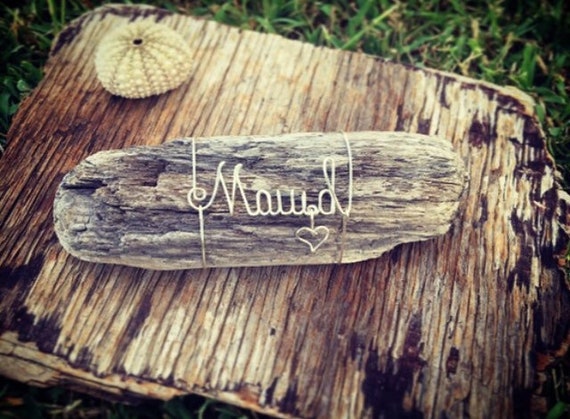 Maui’d Wire Driftwood Maui Beach Wedding Souvenir, Wire Name, Driftwood Art, Just Mauid, Beach Decor, Beach Gift For Bride, Made in Hawaii