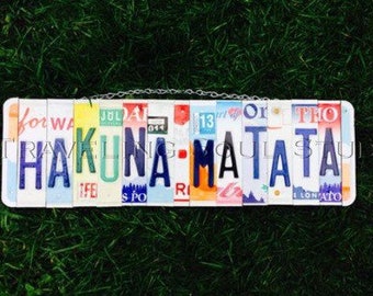 Hakuna Matata. Gift for Kids. Nursery decor. License plate Sign. License plate art. Lion king Theme. Kids room Decor.