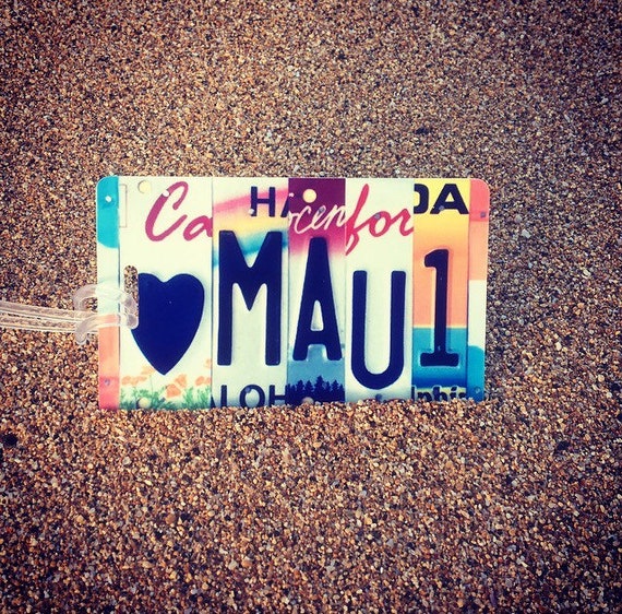 Luggage Tag - Travel Gift - License Plate Luggage Tag - Made in Hawaii - Beach themed - Gift for Traveler - Hawaii Souvenir - Aloha