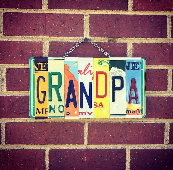 Christmas Gift for Grandpa, Grandpa Sign, Gifts for Grandpa, License Plate Sign, Gift for Him, For Grandpa.
