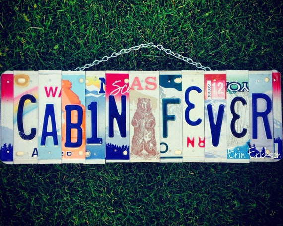 License Plate Sign Art, Gift for Him, Cabin Decor, Fathers Day Gift, License Plates, Gift for Dad, Mens Birthday Gift, Cabin Signs, Bear Art