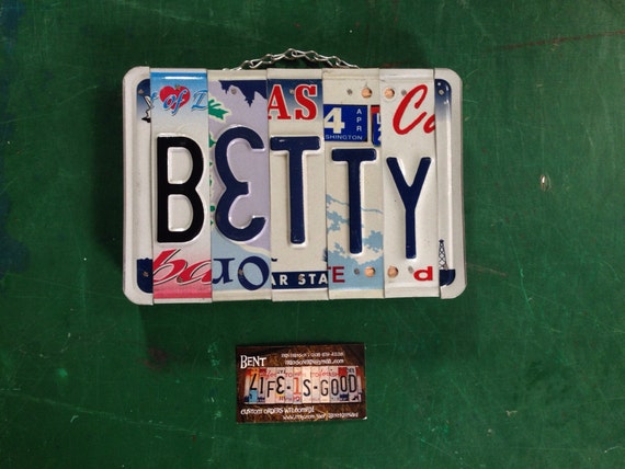 Recycled. License Plate art . Sign. Art. Bar. Kids. Gift. Decor. Handmade. Mancave. Girl. Boy.