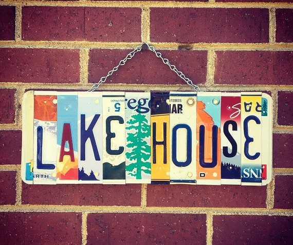 Lake House Sign, Lake House Decor, Lake House Gift, Lake House  Housewarming Gift, Gift for Lake House, Cabin Decor, License Plate Sign.