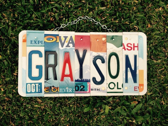 Boys room. License plate. Art. Name. Custom made. Wood sign. Christmas. Giftidea. Cars. Hotrod
