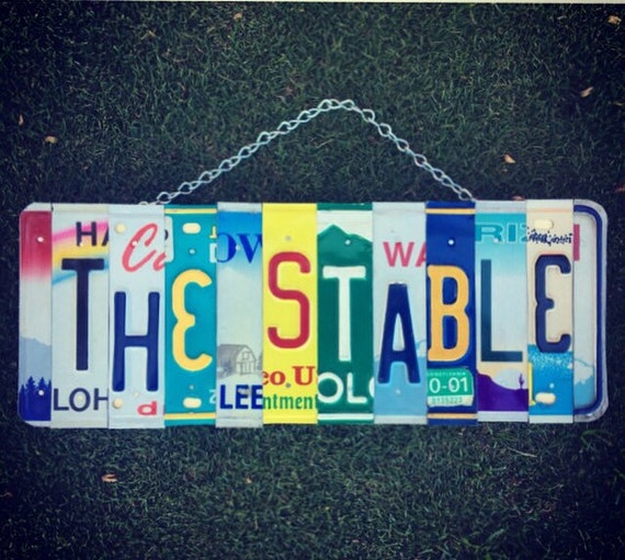 Equestrian Gifts. Stable Sign. Equestrian Decor. Farmhouse Sign. Equestrian Art. Stable House. Horse Decor. Horse Art. License Plate Art.