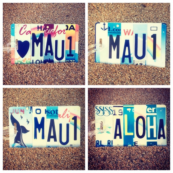 Luggage Tag - Travel Gift - License Plate Luggage Tag - Made in Hawaii - Beach themed - Gift for Traveler - Hawaii Souvenir - Aloha