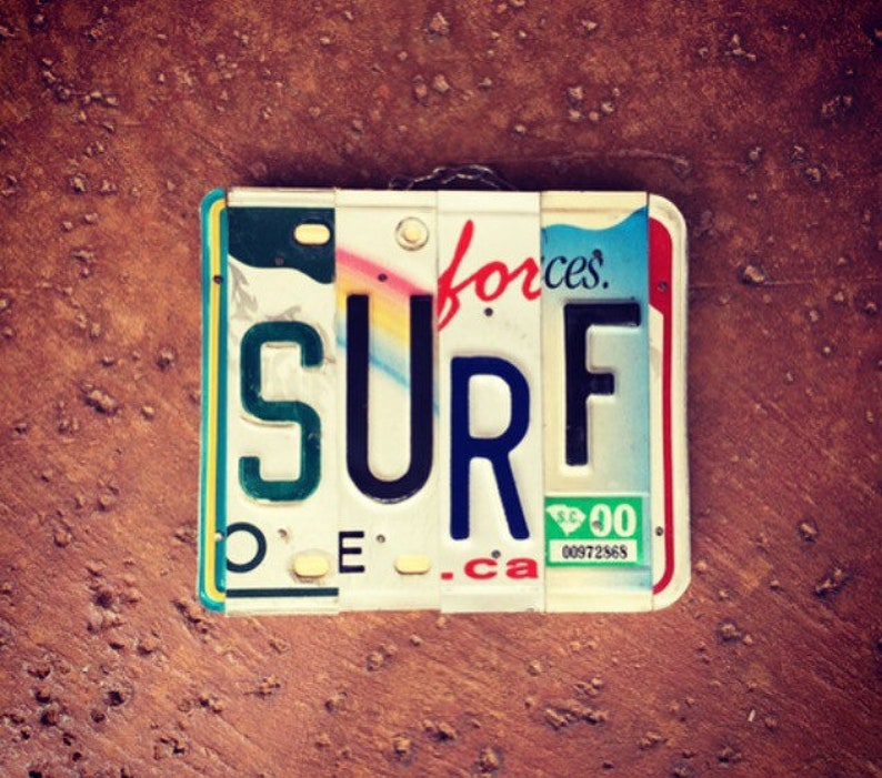 Coastal Surf License Plate Sign Surf Art Surf Decor Surfer Etsy