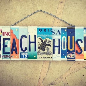 Nautical Sea Turtle Beach House License Plate Art Sign, Beach House Decor, Beach House Warming Gift, Beach House Sign, License Plate Art.