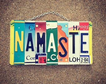 NAMASTE teken. Yoga geschenken. Yoga Studio decor. Namaste geschenken. Spirituele cadeaus. Yoga citaten. Ohm teken