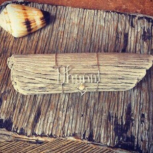 Personalized Ocean Inspired Wire Name Ohana Beach Wedding Bridesmaids Gift, Wedding Favors, Beach Wedding Decor, Driftwood, Made in Hawaii.