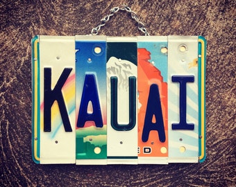 KAUAI Hawaii License Plate Art Sign Made in Hawaii, Kauai Sign, Kauai, Beach Gift Idea, Beach House Decor, Kauai Souvenir