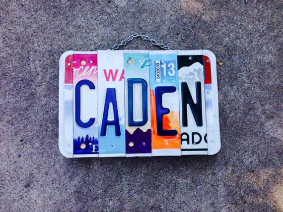 Boys. License plate art. Men. Recycled. Art. Car. Name. Custom name. Hawaii. Travel. Idaho