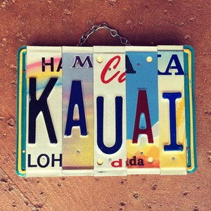 KAUAI Hawaii License Plate Art Sign Made in Hawaii, Kauai Sign, Kauai, Beach Gift Idea, Beach House Decor, Kauai Souvenir