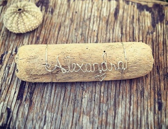 Personalized Name Beach Wedding Favors, Driftwood Beach Wedding Decor, Wire Names, Bridesmaids Gifts, Made in Hawaii