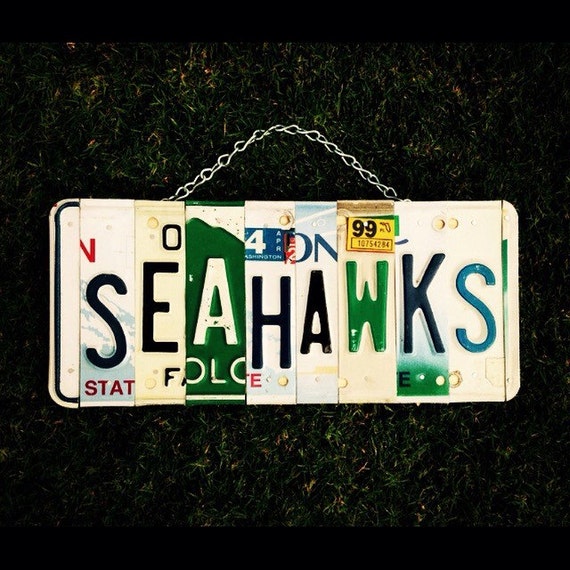 Seahawks. Football. Nfl. Sports. Football team. Seattle seahawks. Hawks . Mancave. Garagesign. License plate. Sign. Custom made