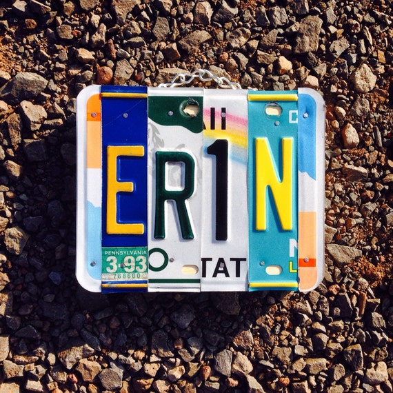 Erin. Irish. Girls name. Girls room. Hawaii. Colorado. Maui. License plate. Rainbow. St patricks day. Personalized. Name. Room decor. Name