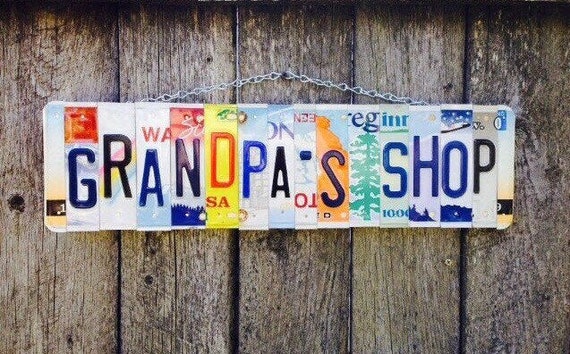 Fathers Day, Grandpa Gift, Fathers Day Gift, Gift for Grandpa, License Plate Art, Home Decor, Garage Sign, License Plates.