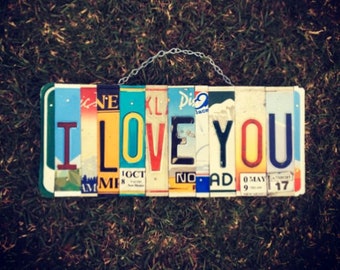 I Love You License Plate Sign, Anniversary Gift, Valentines Day Decor, I Love You Bedroom Wall Hanging, I Love You Sign, License Plate Art