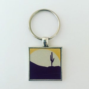 Llavero de Arizona, Llavero de placa de licencia de Arizona, collar del estado de Arizona, idea de regalo de Arizona, nativo de Arizona, llavero de cactus, regalo de viaje