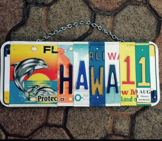 Hawaii. Dolphin. Beach. Maui. Licenseplate. Art. Custom. Giftidea. Roomdecor. Beachdecor. Sign. Girls. Sea. Usa. Nautical