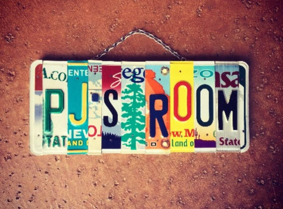 Kid's Personalized Name Bedroom License Plate Sign, Dorm Room, Kids Room Decor, Personalized Christmas Gift, Gift for Kids, Childrens Custom