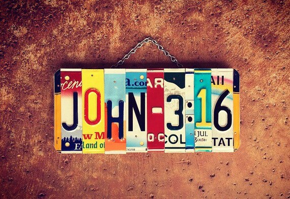 Religious Scripture Christian License Plate Art Sign, Christian Gifts, Scripture Wall Art, License  Plate Art, Custom Inspirational Sign.