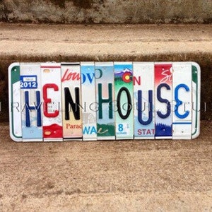 Hen House License Plate Chicken Coop Sign, Chicken Coop Decor, License Plate Art, Hen House Sign, Farmstyle, Chicken Coop Signs
