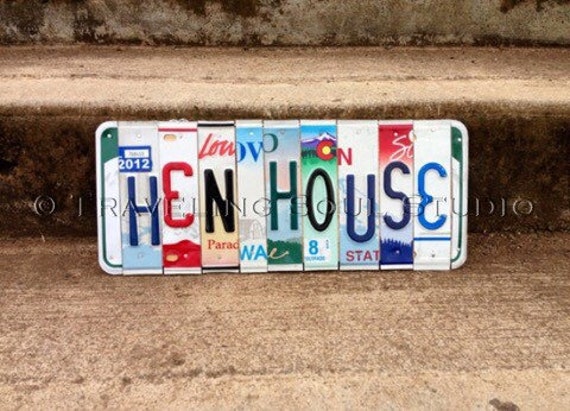 Hen House License Plate Chicken Coop Sign, Chicken Coop Decor, License Plate Art, Hen House Sign, Farmstyle, Chicken Coop Signs