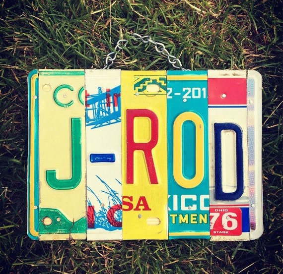 Gift for Him, Boys Personalized Gift, License Plate Sign, Custom Sign, Boys Name Sign, Gift for Men, Custom Name Gift.