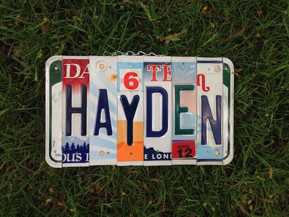 Boys , licenseplate, sign, car, giftidea, baby, nursery, car, toddler, teen, name, customname, recycled, hunter.