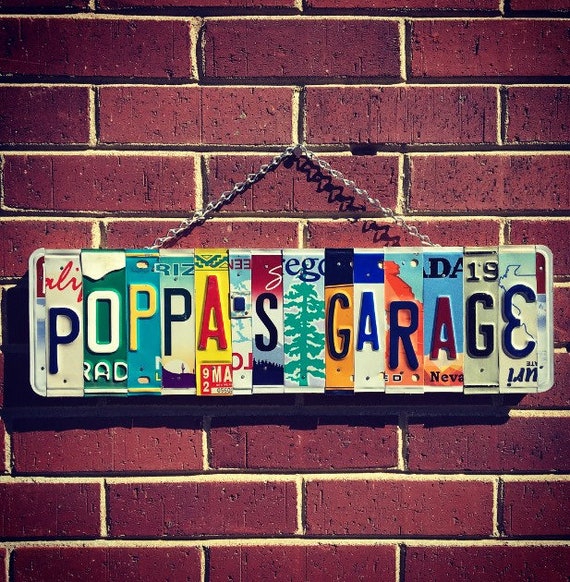 Gift for Grandpa, Grandpa Birthday Gift, Gift for papa poppa baba grandpa papaw, Garage Sign, License Plate Art, Retirement Gift,