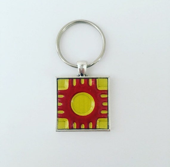 New Mexico Keychain, New Mexico Souvenir, New Mexico Gifts, Keychain, Gift Tag, Travel Gifts, New Mexico Zia, New Mexico Zia