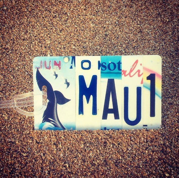 Luggage Tag - Travel Gift - License Plate Luggage Tag - Made in Hawaii - Beach themed - Gift for Traveler - Hawaii Souvenir - Aloha