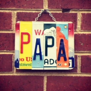 Custom Papa Gift Recycled License Plate Art Sign, Gifts for Papa, License Plate Art, Papa Sign, Papa Birthday Gifts, Papa License Plate