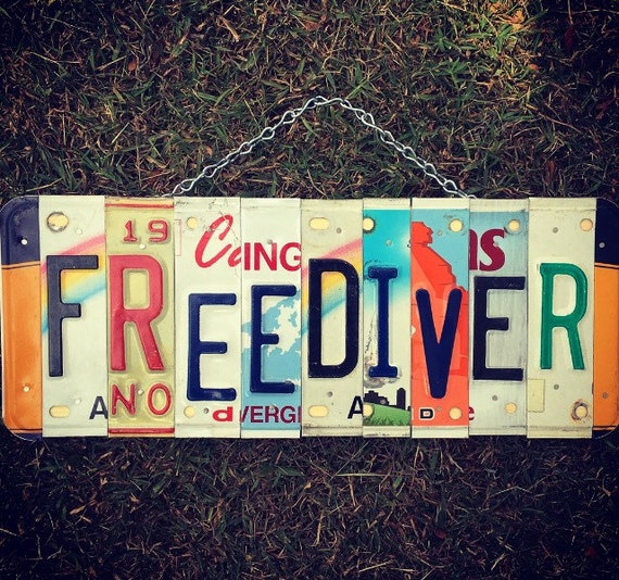 Personalized Gift For Diver, Free Diver, License Plate Art, Diver Birthday Gift, Diver Gift, Diver Sign, Gift For Diver, Scuba Diver.