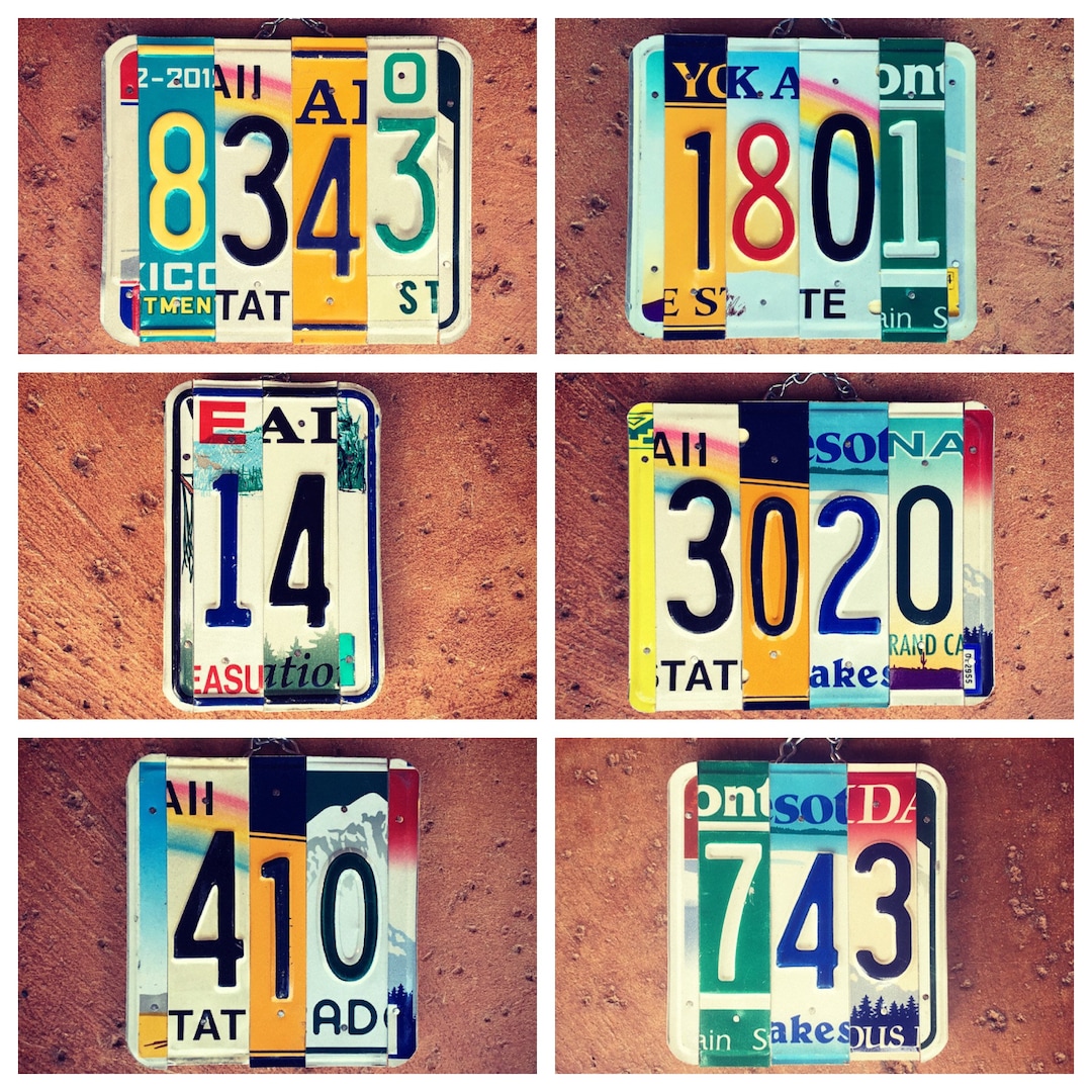 House Number License Plate Sign. Custom House Number Plaque. License ...