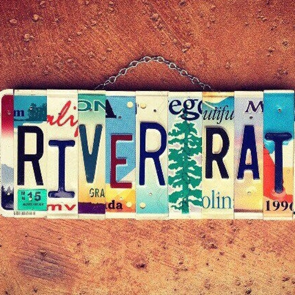 River Rat Custom License Plate Sign Wall Hanging, River Sign, License Plate Art, River House Decor, Gift For Him, River Home Decor, PNW Gift